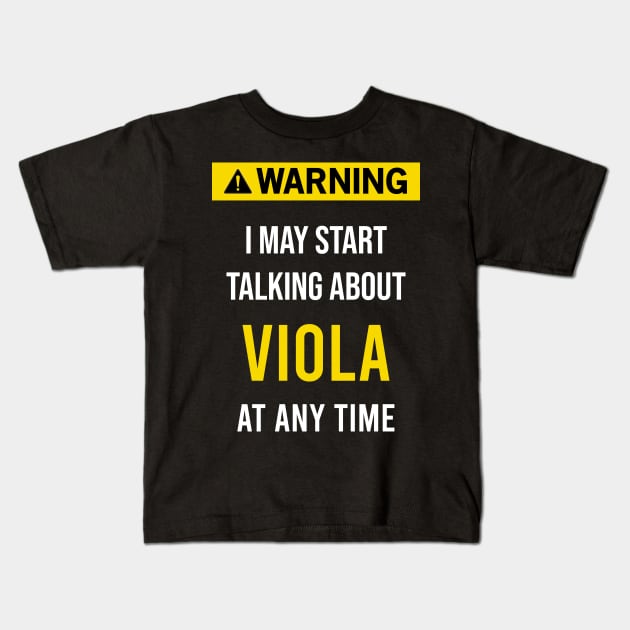 Warning Viola Kids T-Shirt by blakelan128